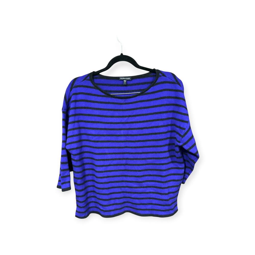 Eileen Fisher Sweater Women Yak Wool Stripes Medium